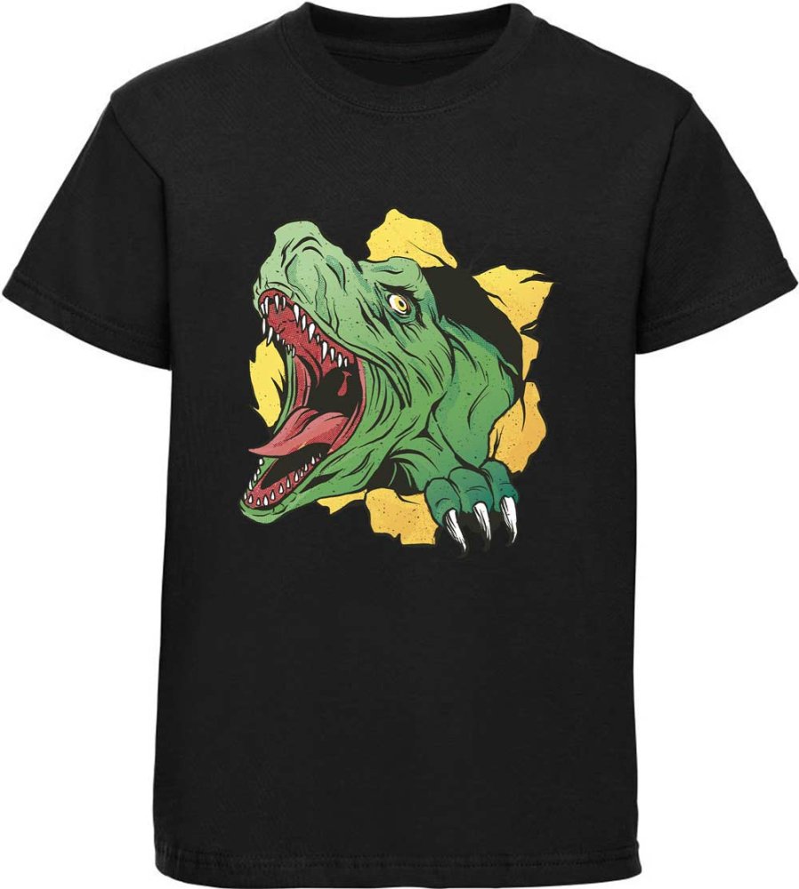 Bedrucktes Kinder T-Shirt mit T-Rex Kopf i68